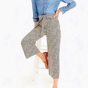 Wide leg silk leopard print JCrew pants